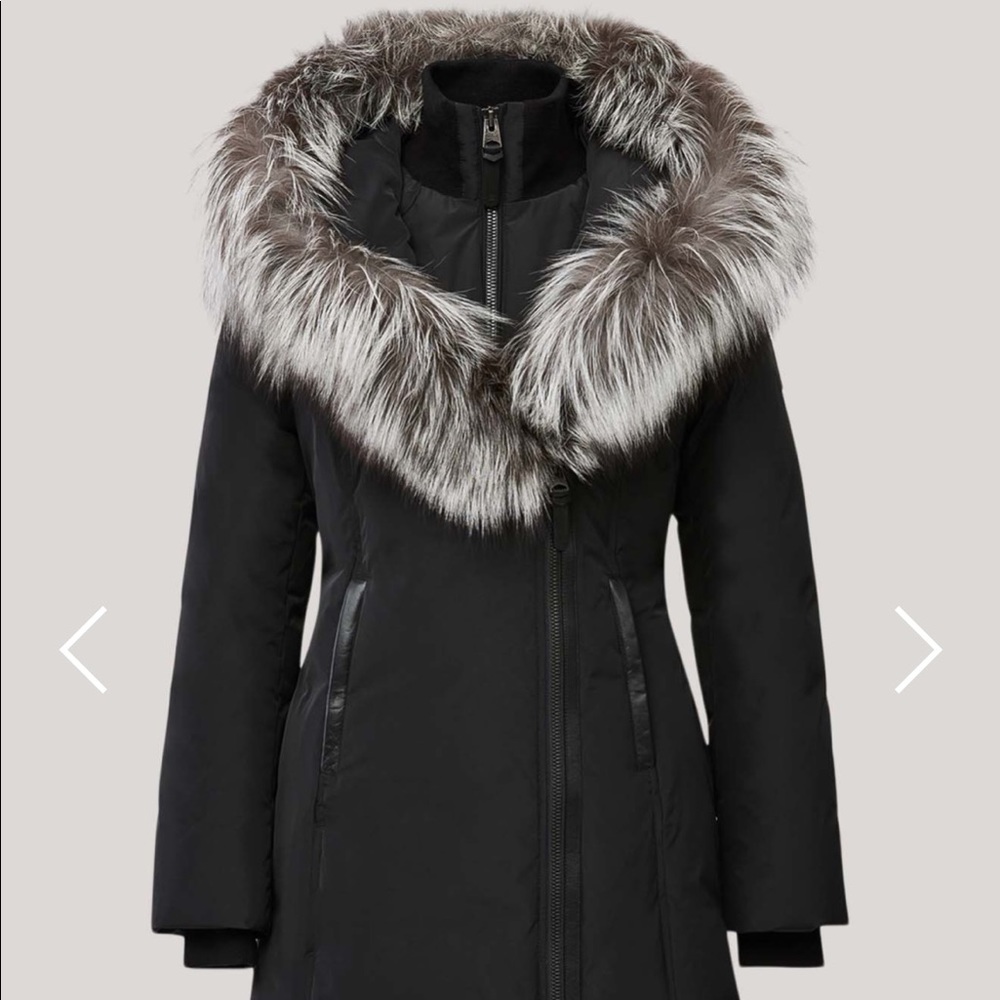 NWT, unworn, women’s size M, Trish X Mackage jacket with fur.
